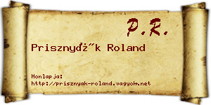 Prisznyák Roland névjegykártya